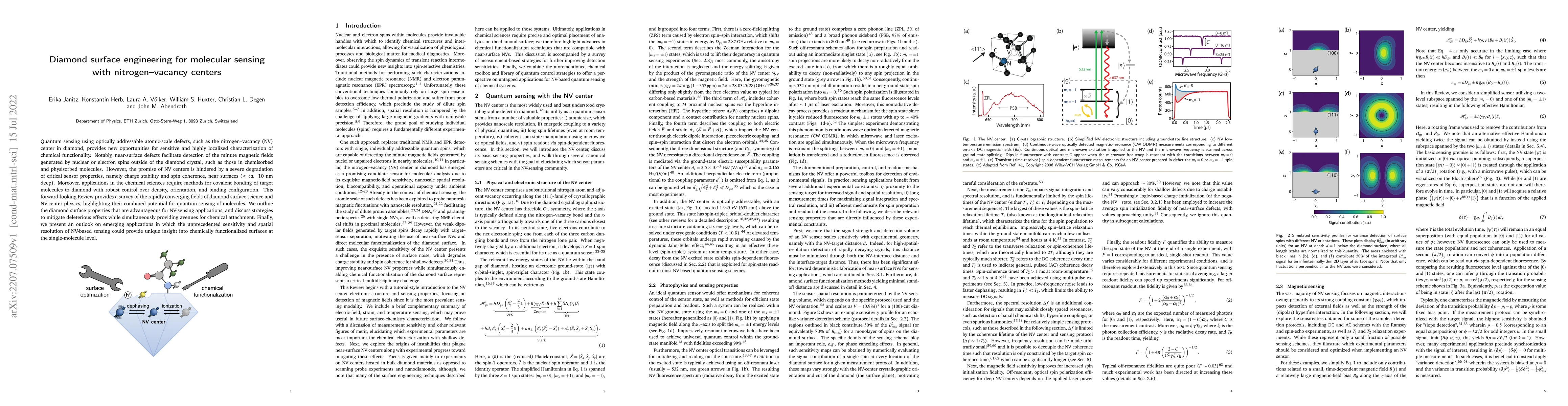 Thumbnail for Diamond surface engineering for molecular sensing with nitrogen-vacancy
  centers