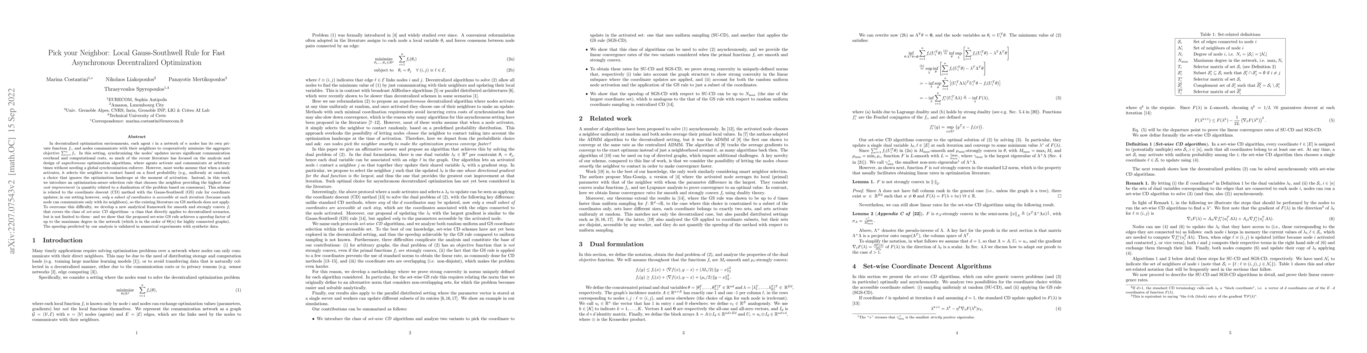 Thumbnail for Pick your Neighbor: Local Gauss-Southwell Rule for Fast Asynchronous
  Decentralized Optimization
