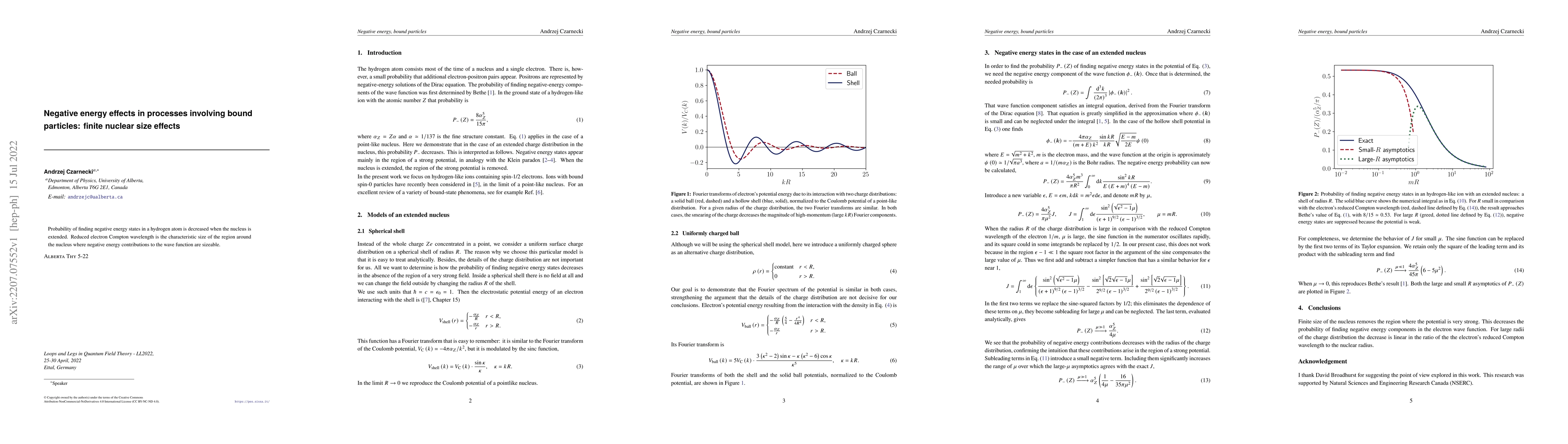 Thumbnail for Negative energy effects in processes involving bound particles: finite
  nuclear size effects
