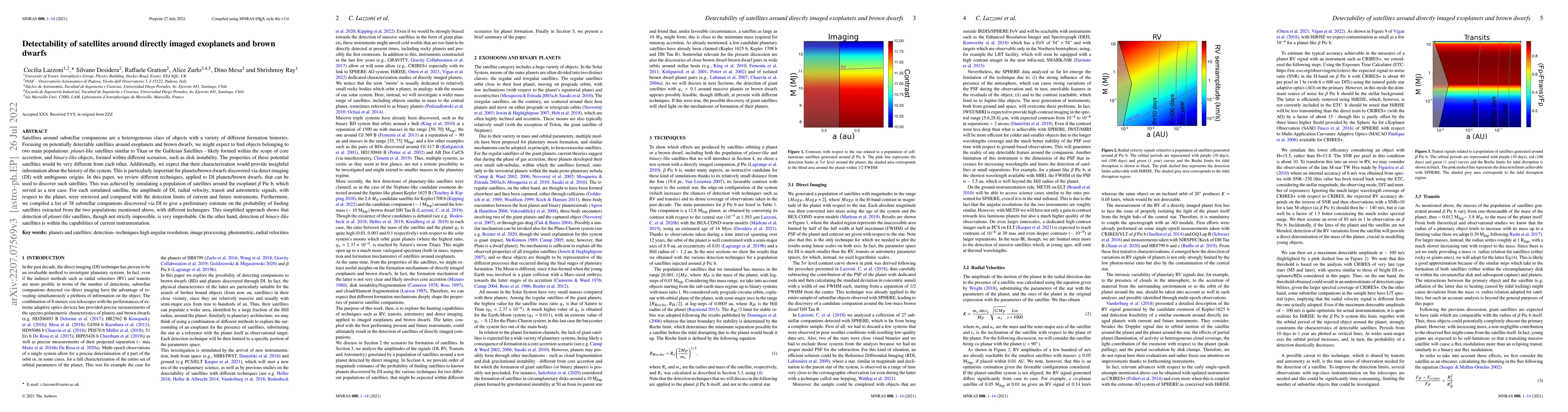 Thumbnail for Detectability of satellites around directly imaged exoplanets and brown
  dwarfs