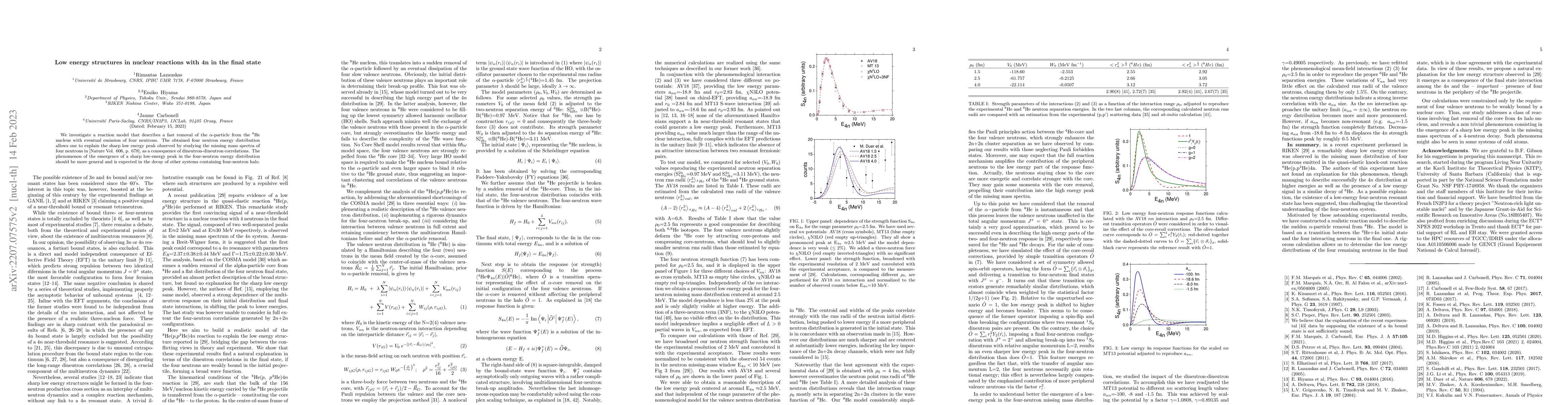 Thumbnail for Low energy structures in nuclear reactions with 4n in the final state