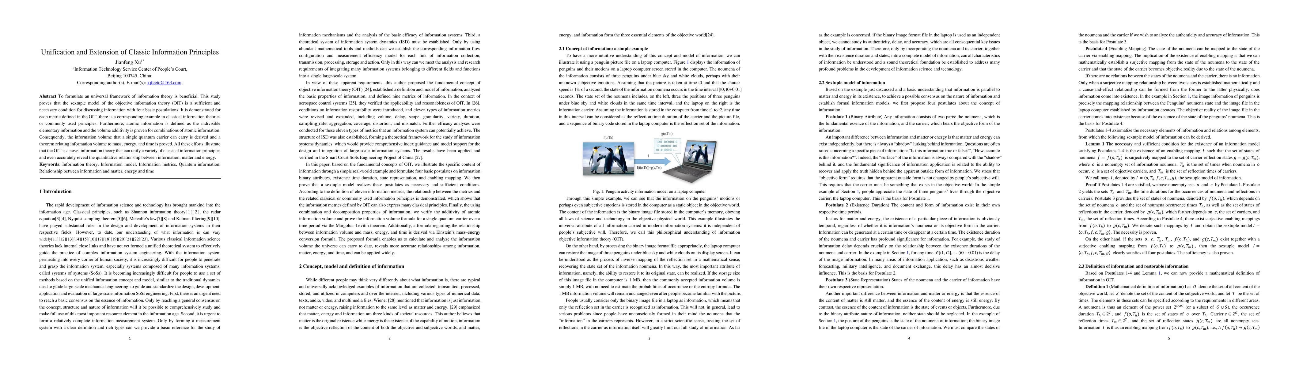 Thumbnail for Unification and Extension of Classic Information Principles