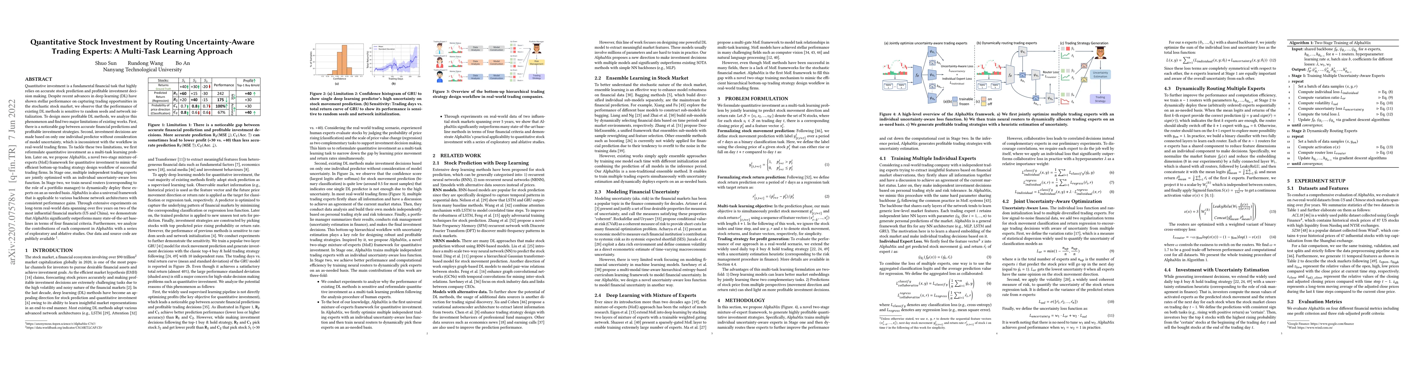 Thumbnail for Quantitative Stock Investment by Routing Uncertainty-Aware Trading
  Experts: A Multi-Task Learning Approach