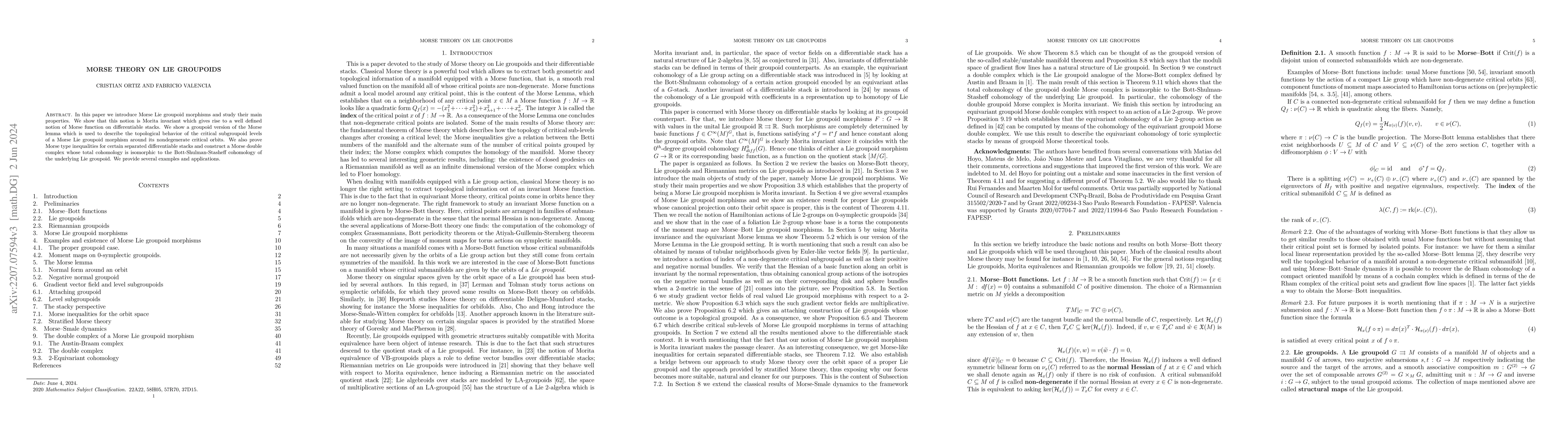 Thumbnail for Morse theory on Lie groupoids