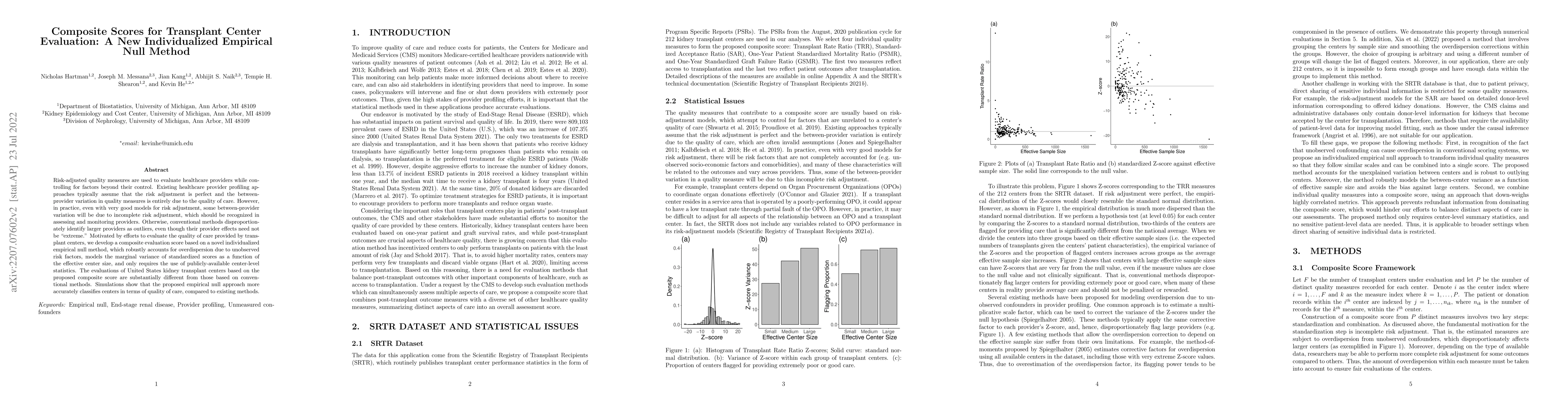 Thumbnail for Composite Scores for Transplant Center Evaluation: A New Individualized
  Empirical Null Method