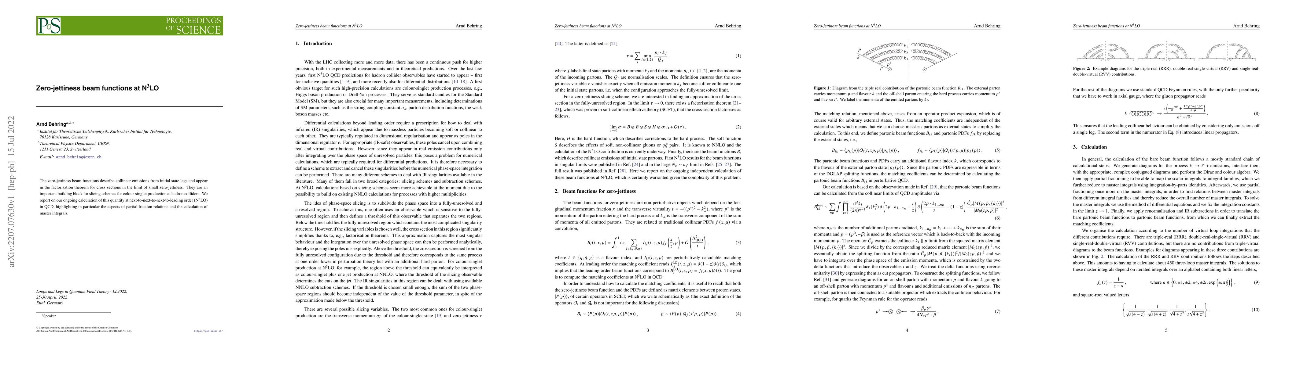 Thumbnail for Zero-jettiness beam functions at N$^3$LO