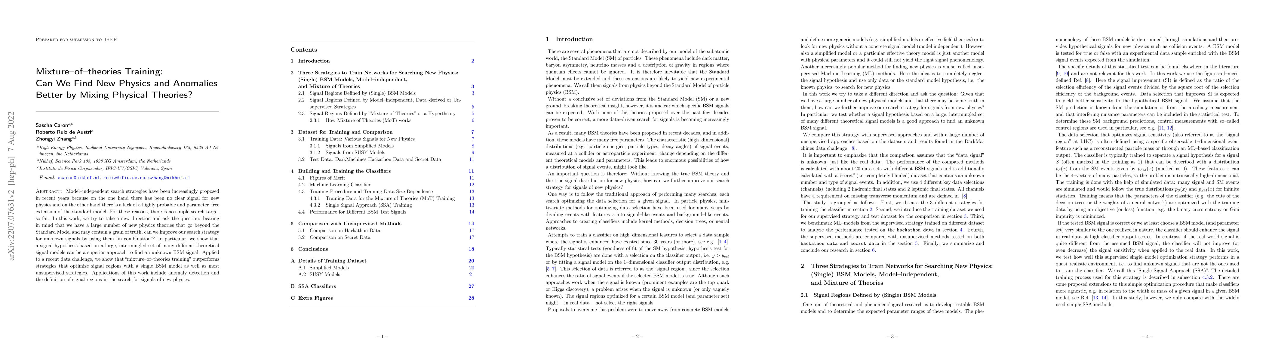 Thumbnail for Mixture-of-theories Training: Can We Find New Physics and Anomalies
  Better by Mixing Physical Theories?