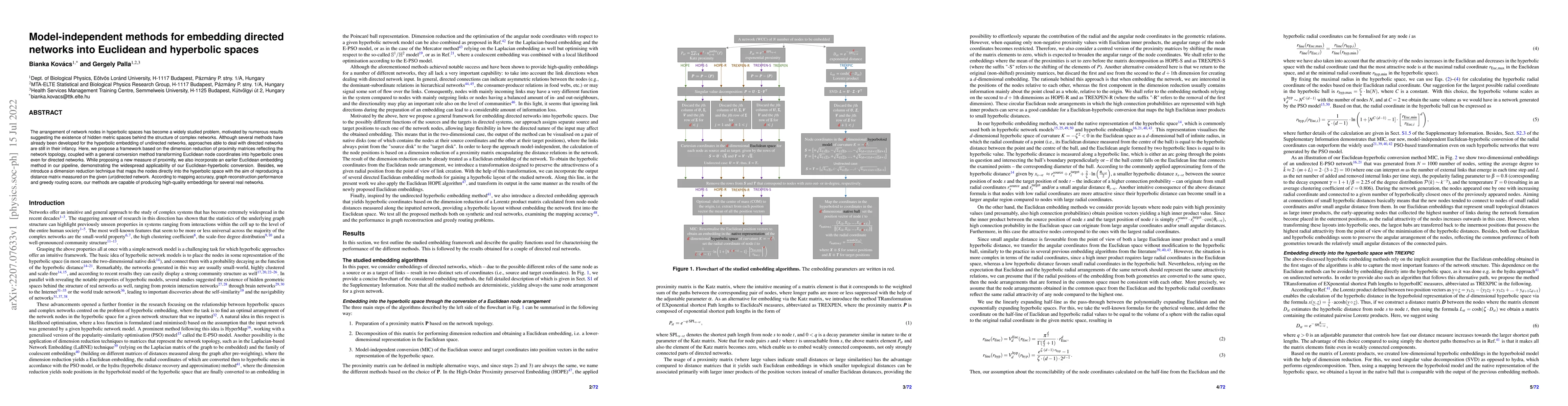 Thumbnail for Model-independent methods for embedding directed networks into Euclidean
  and hyperbolic spaces