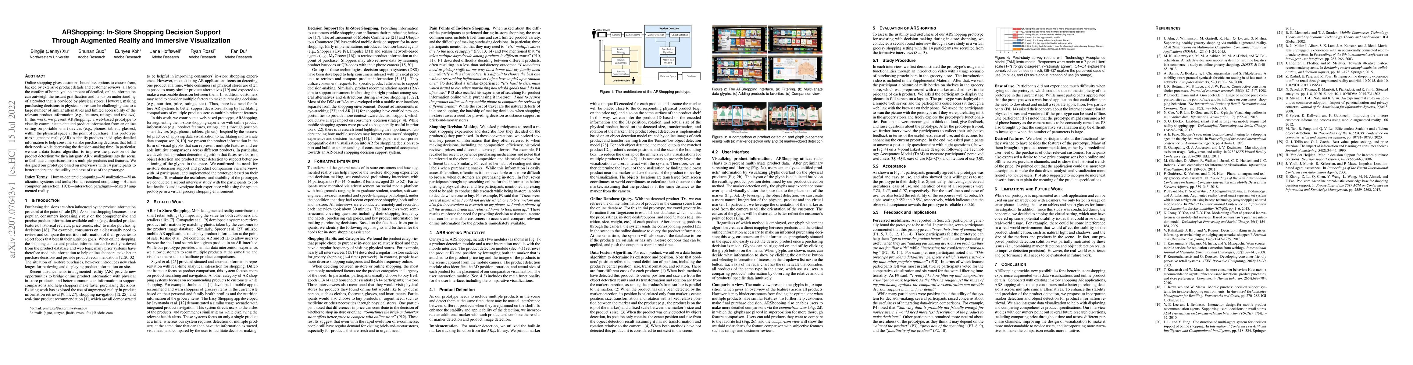 Thumbnail for ARShopping: In-Store Shopping Decision Support Through Augmented Reality
  and Immersive Visualization