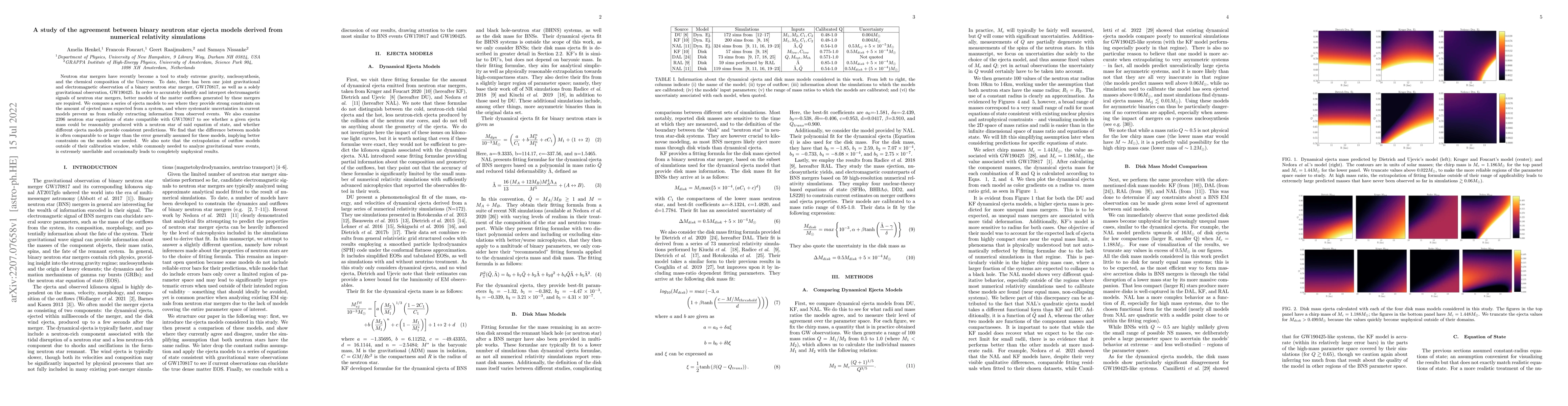 Thumbnail for A study of the agreement between binary neutron star ejecta models
  derived from numerical relativity simulations