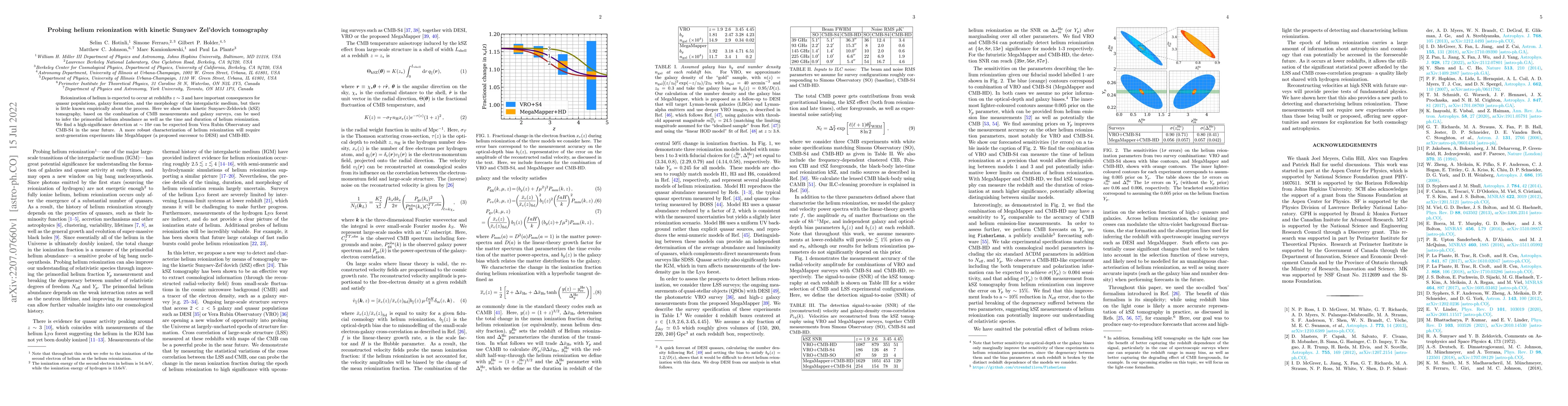Thumbnail for Probing helium reionization with kinetic Sunyaev Zel'dovich tomography
