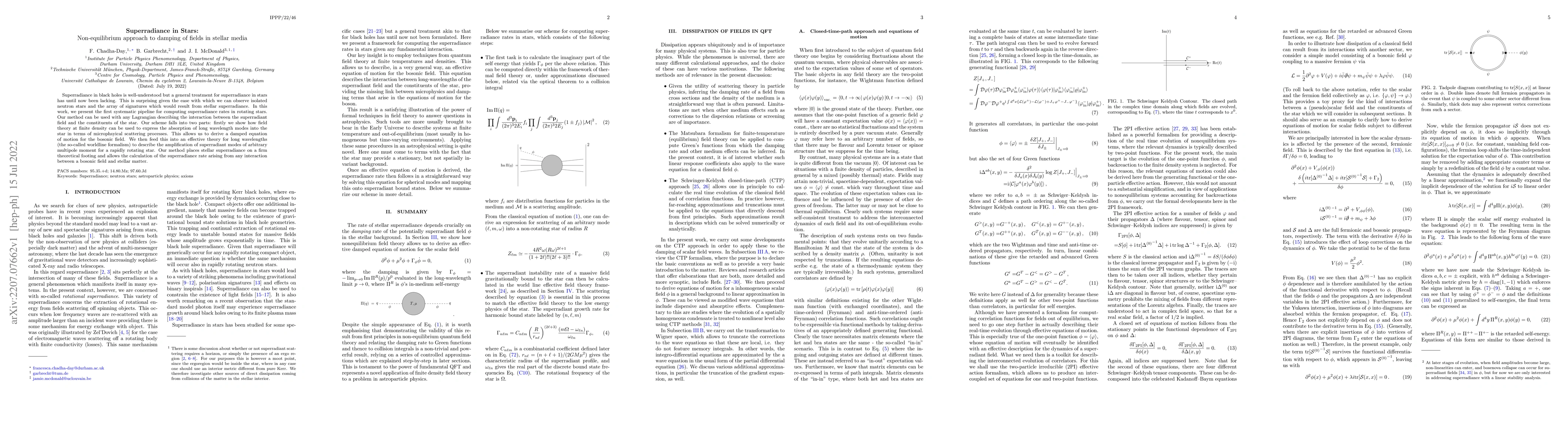 Thumbnail for Superradiance in Stars: Non-equilibrium approach to damping of fields in
  stellar media