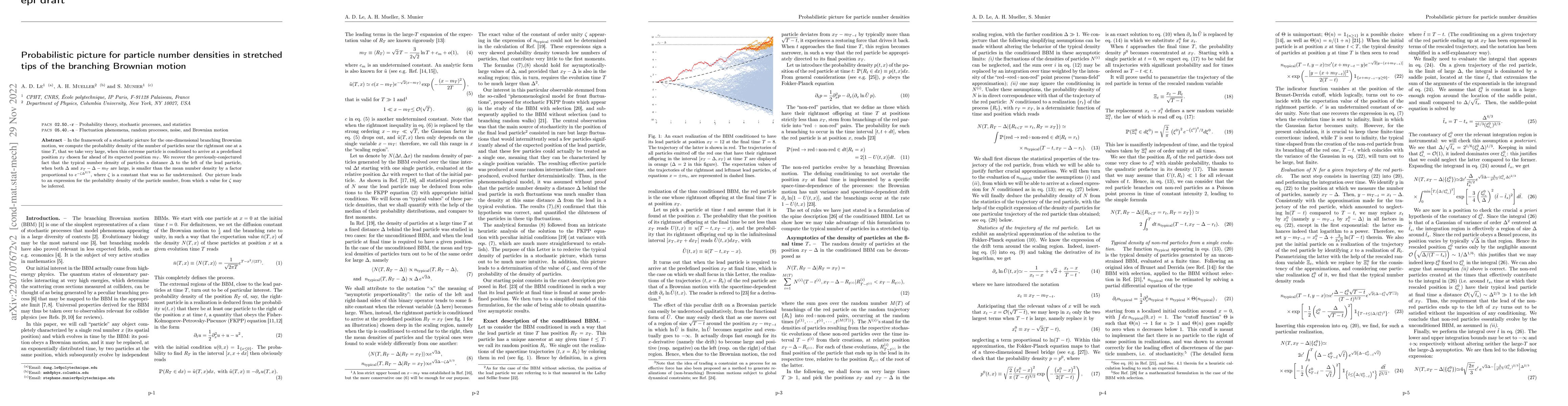 Thumbnail for Probabilistic picture for particle number densities in stretched tips of
  the branching Brownian motion