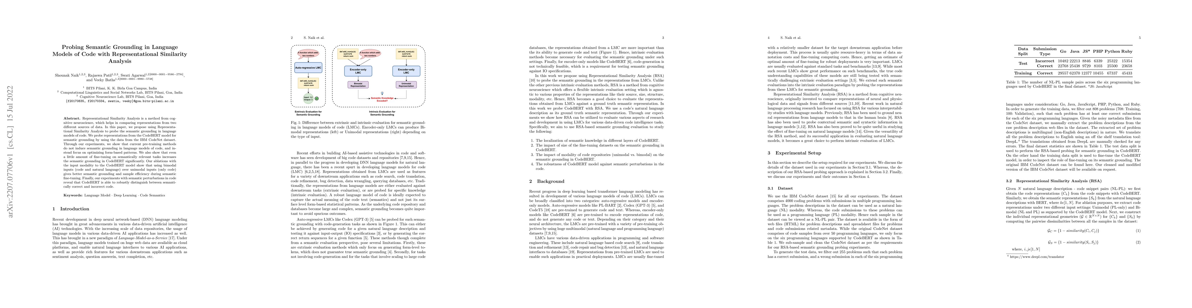 Thumbnail for Probing Semantic Grounding in Language Models of Code with
  Representational Similarity Analysis