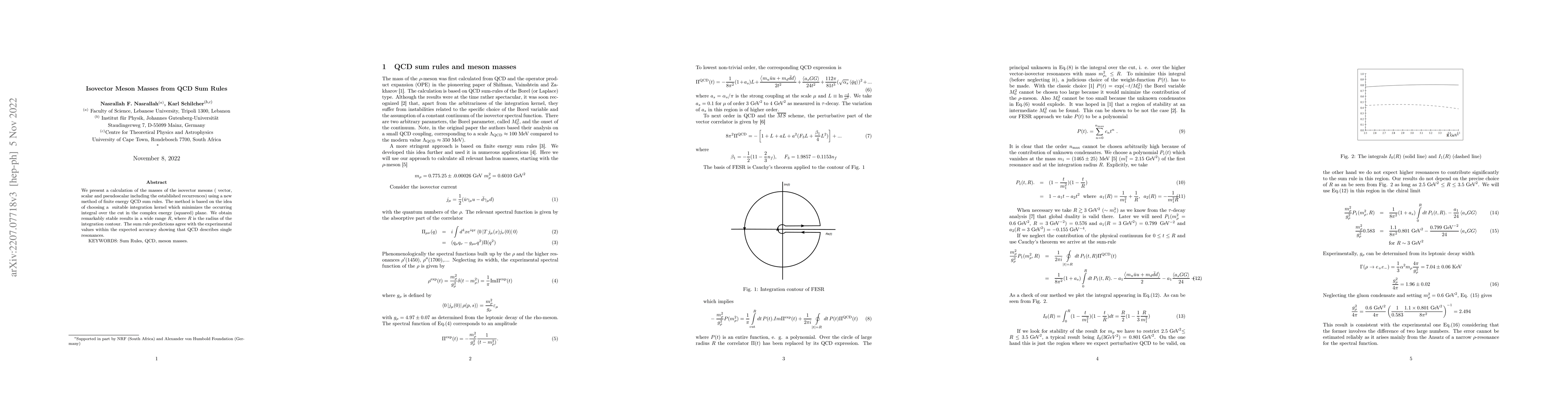 Thumbnail for Isovector Meson Masses from QCD Sum Rules