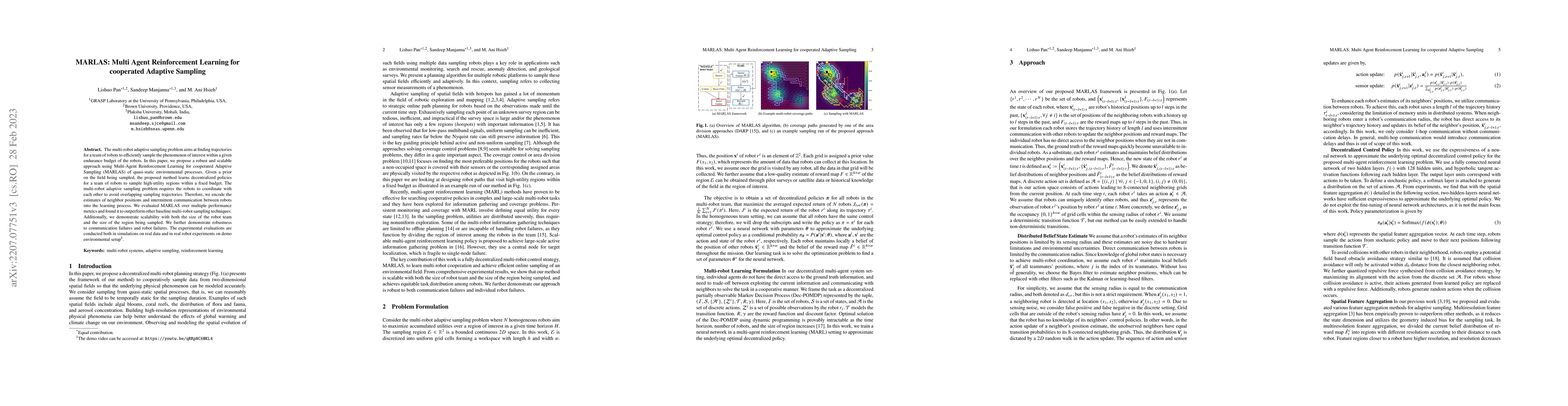 Thumbnail for MARLAS: Multi Agent Reinforcement Learning for cooperated Adaptive
  Sampling