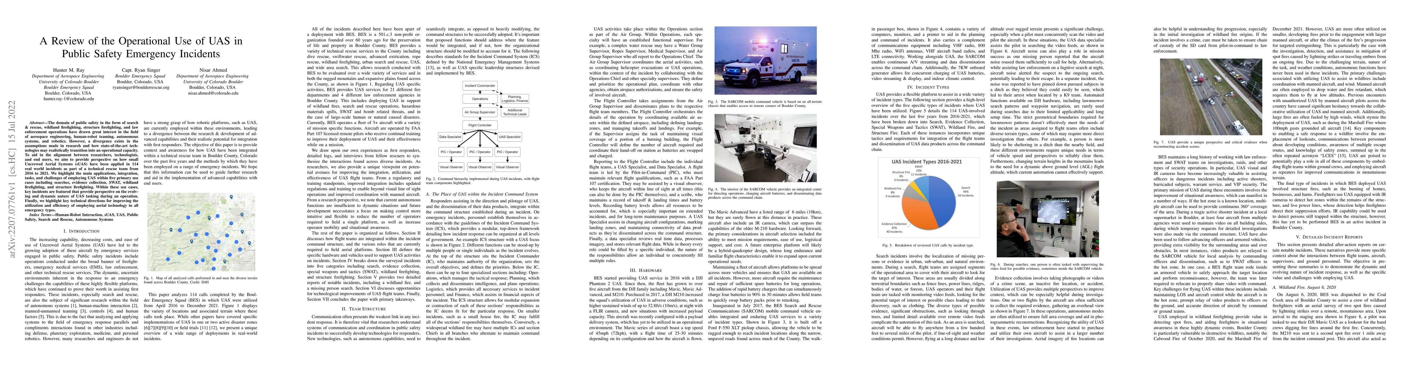Thumbnail for A Review of the Operational Use of UAS in Public Safety Emergency
  Incidents