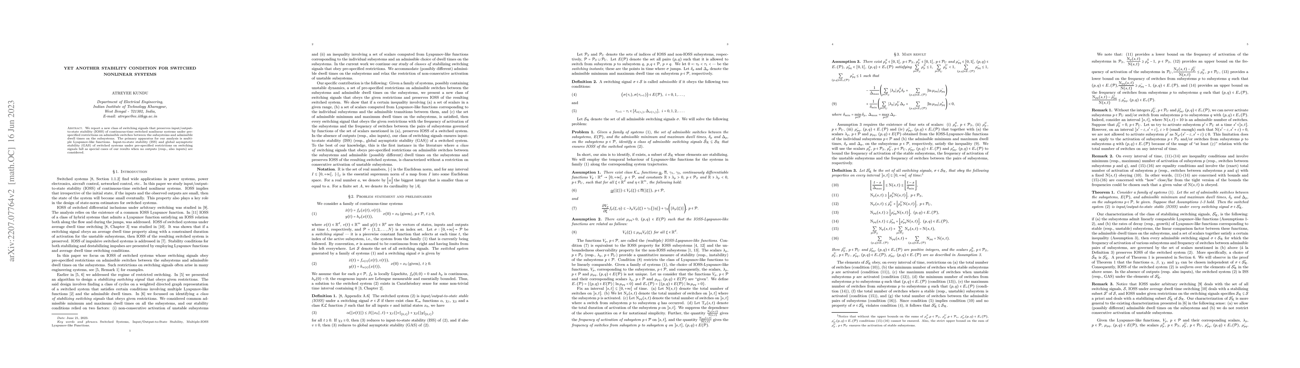 Thumbnail for Yet another stability condition for switched nonlinear systems