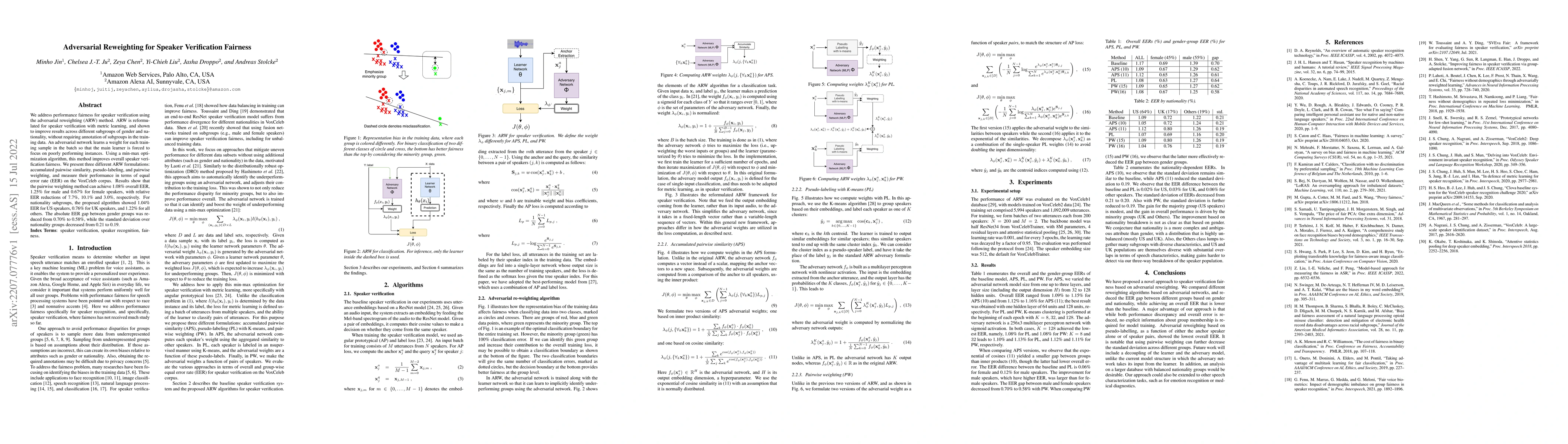 Thumbnail for Adversarial Reweighting for Speaker Verification Fairness