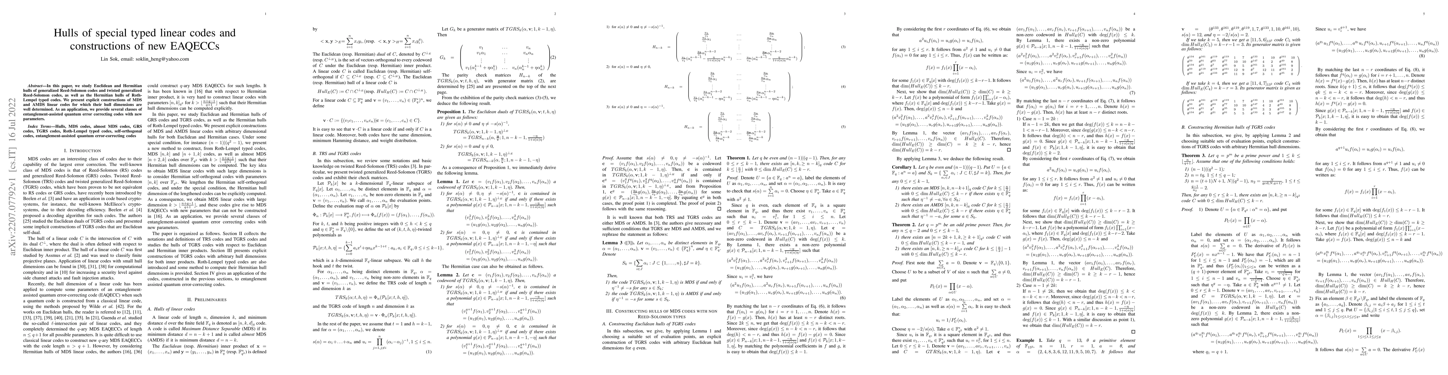 Thumbnail for Hulls of special typed linear codes and constructions of new EAQECCs