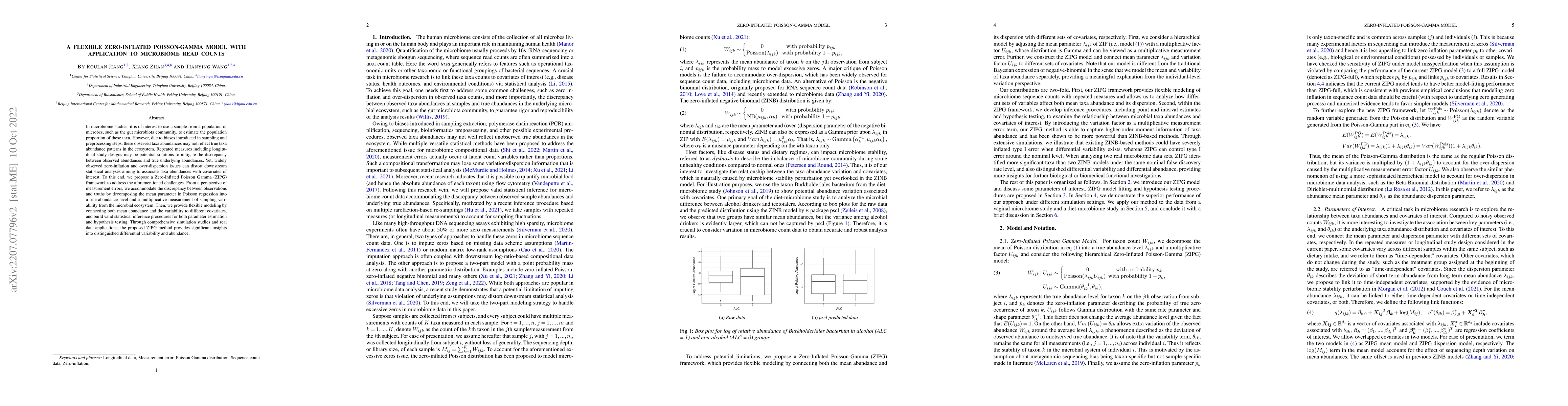 Thumbnail for A Flexible Zero-Inflated Poisson-Gamma model with application to
  microbiome read counts