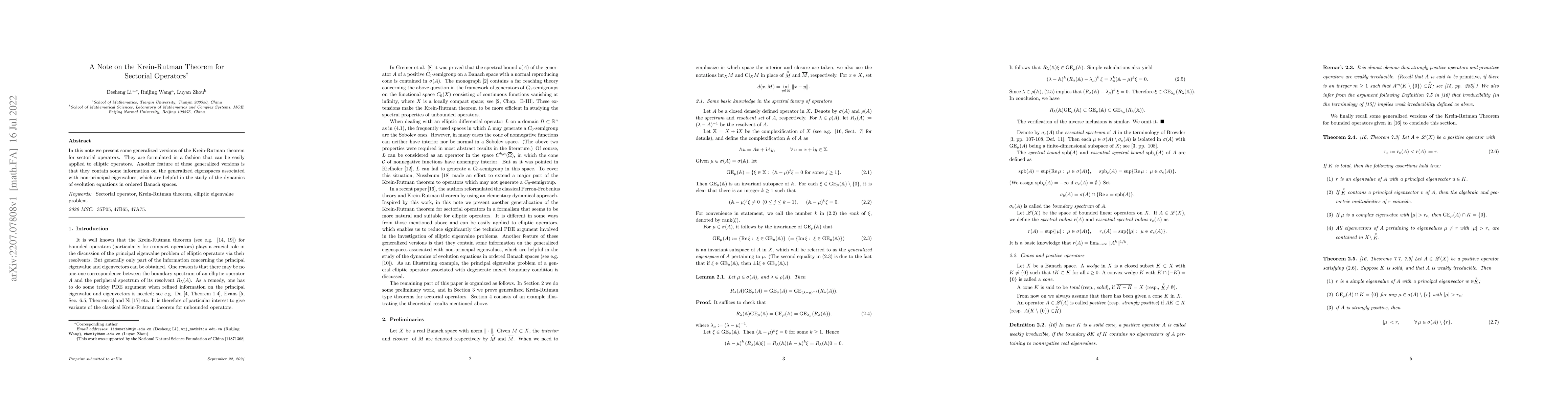 Thumbnail for A Note on the Krein-Rutman Theorem for Sectorial Operators