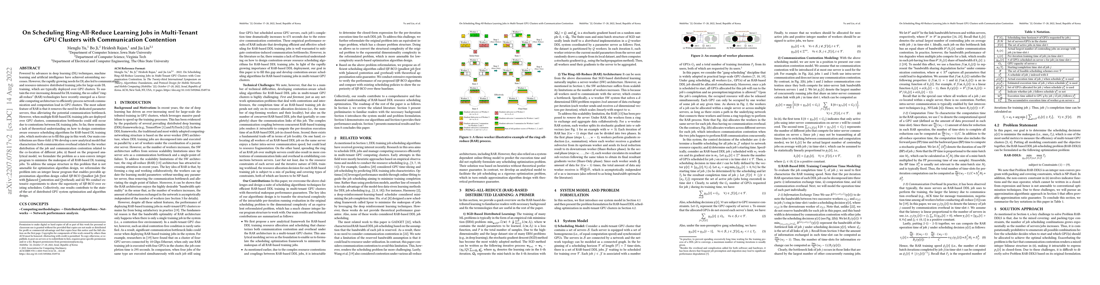 Thumbnail for On Scheduling Ring-All-Reduce Learning Jobs in Multi-Tenant GPU Clusters
  with Communication Contention