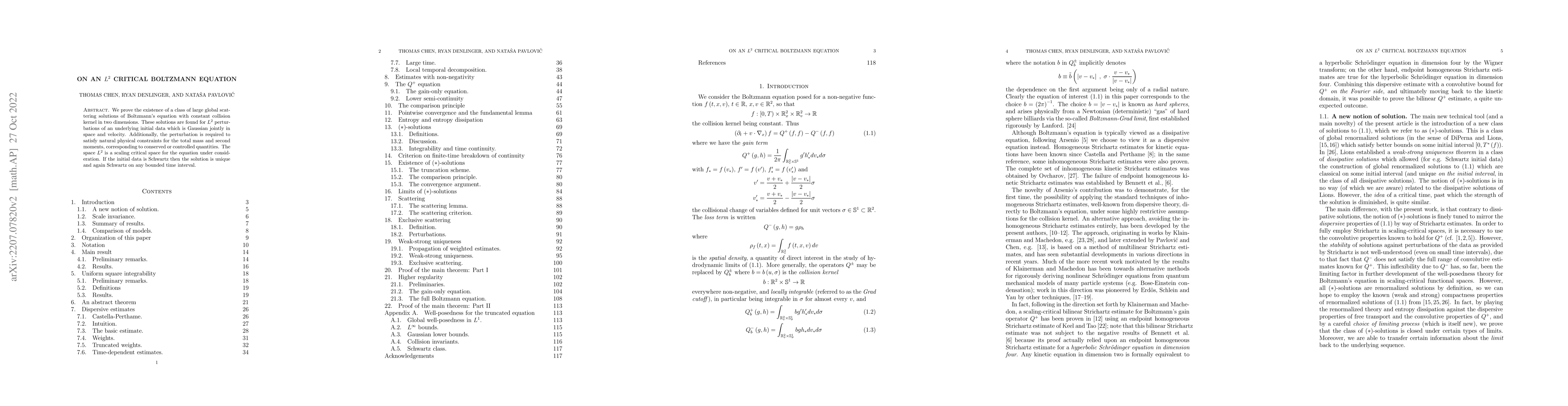 Thumbnail for On an $L^2$ critical Boltzmann equation