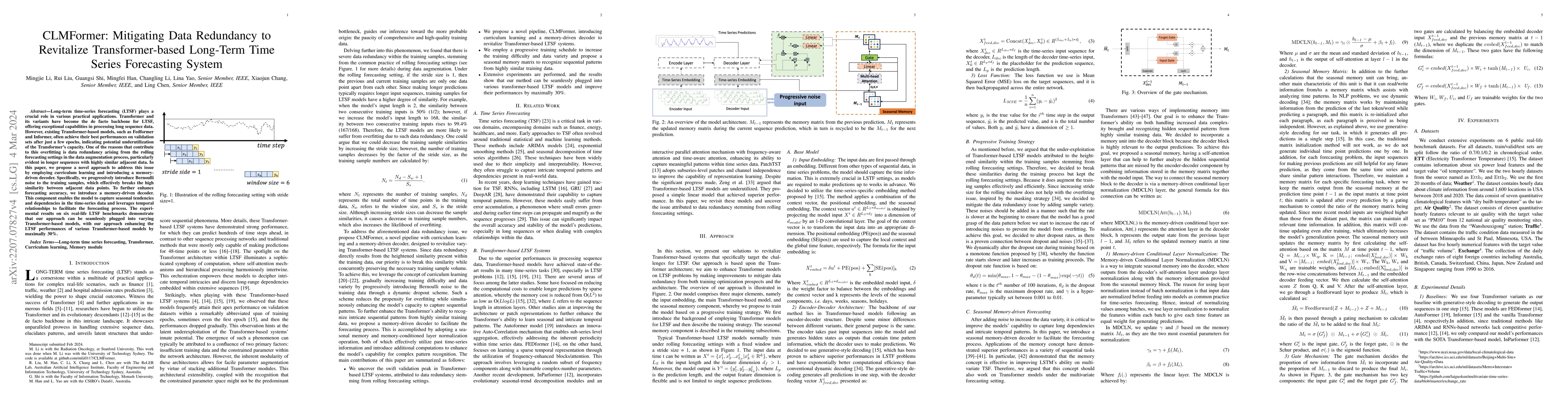 Thumbnail for CLMFormer: Mitigating Data Redundancy to Revitalize Transformer-based
  Long-Term Time Series Forecasting System