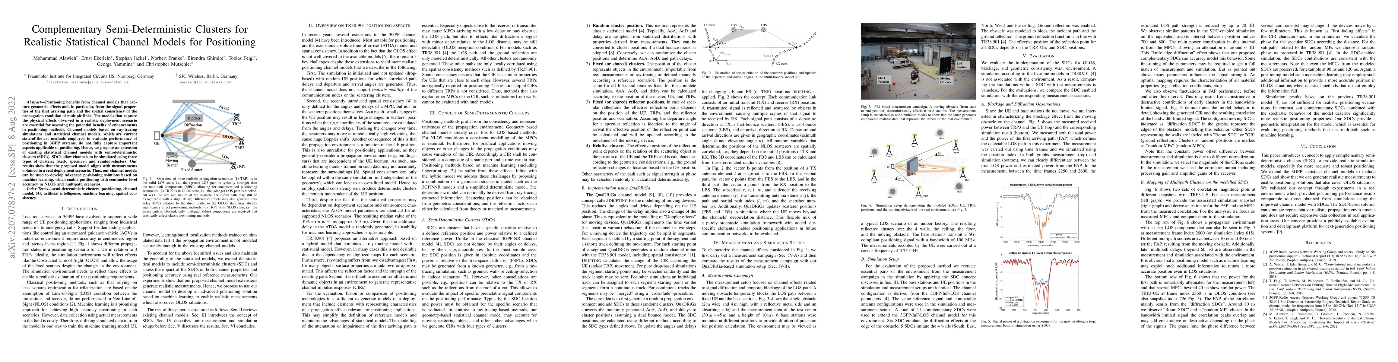 Thumbnail for Complementary Semi-Deterministic Clusters for Realistic Statistical
  Channel Models for Positioning