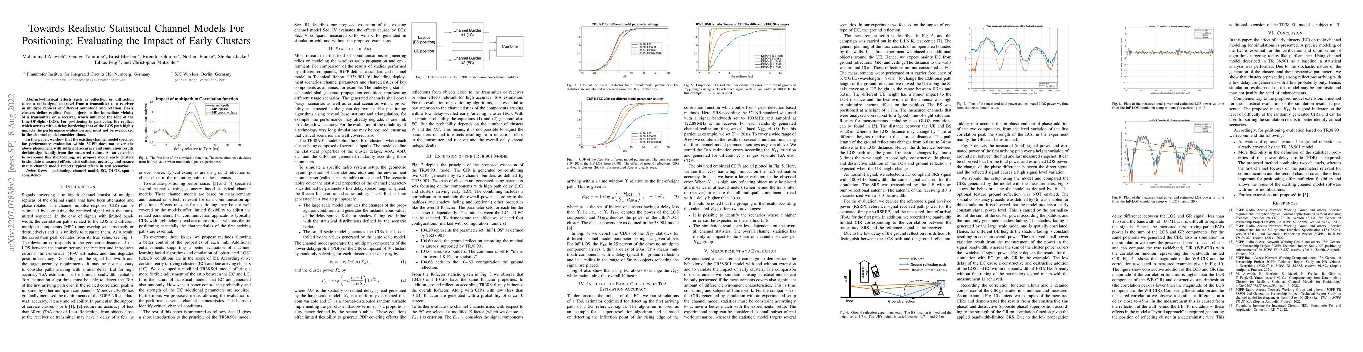 Thumbnail for Towards Realistic Statistical Channel Models For Positioning: Evaluating
  the Impact of Early Clusters