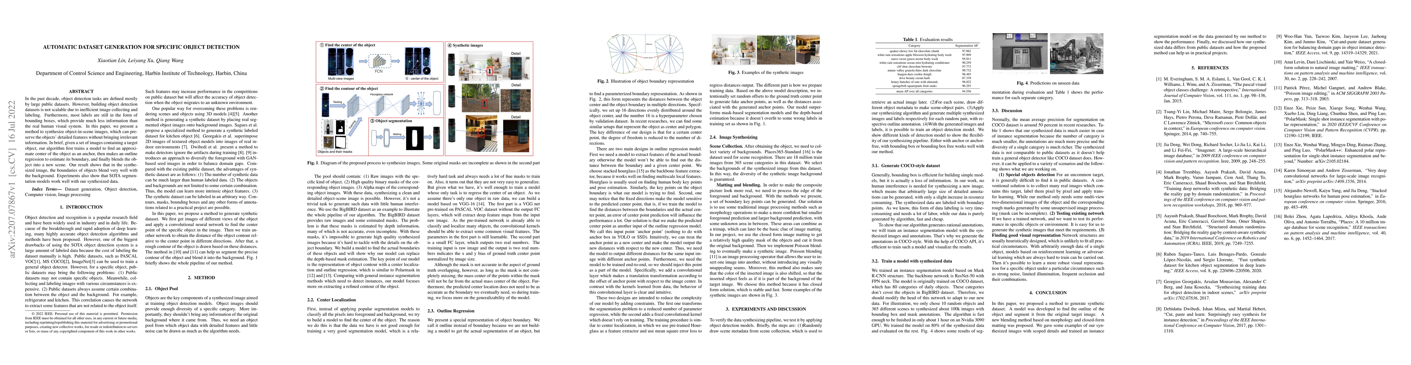 Thumbnail for Automatic dataset generation for specific object detection