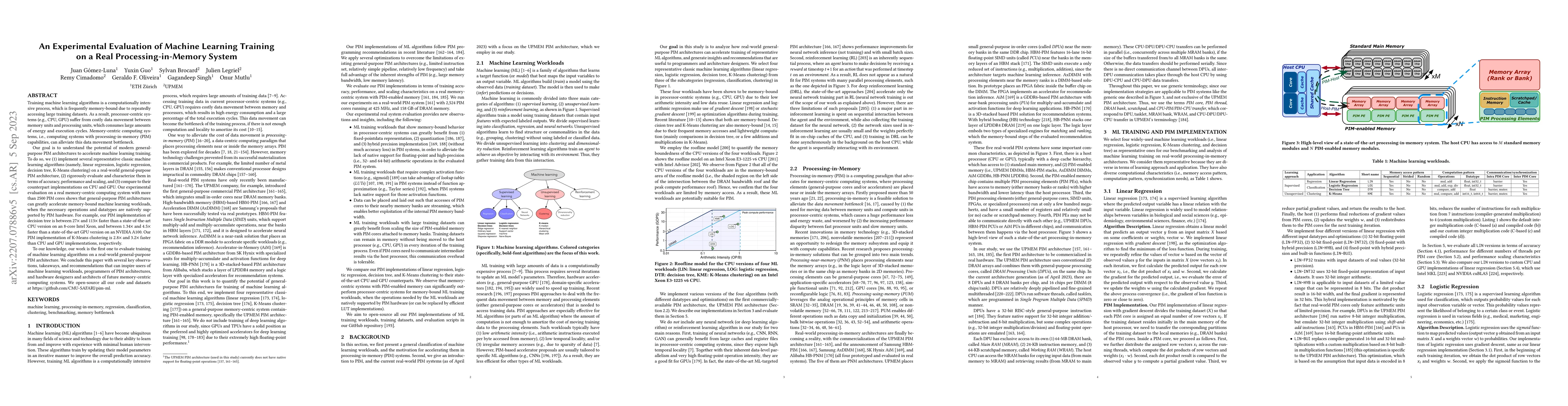Thumbnail for An Experimental Evaluation of Machine Learning Training on a Real
  Processing-in-Memory System