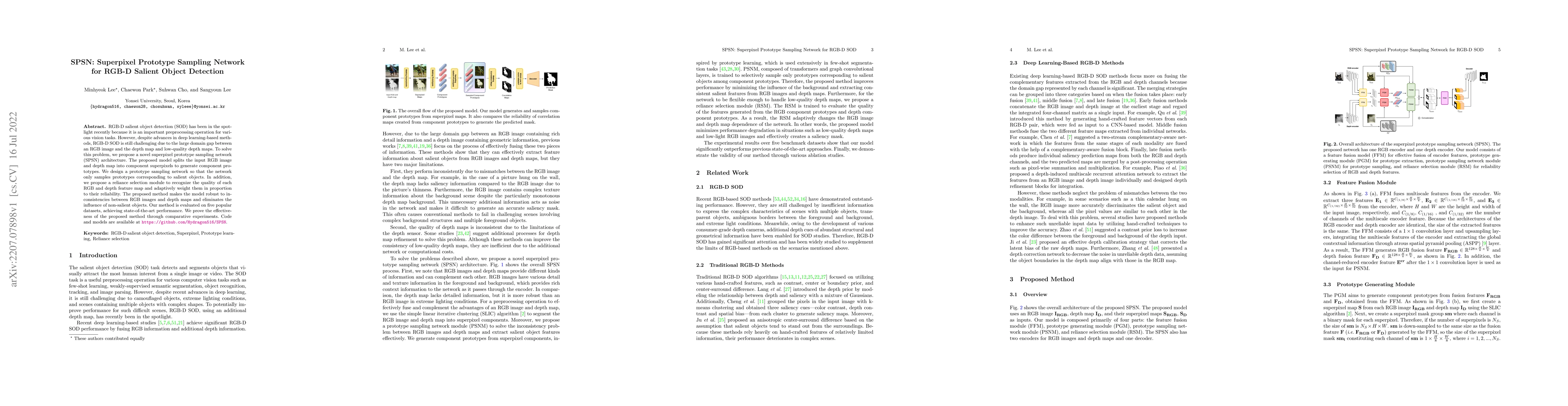 Thumbnail for SPSN: Superpixel Prototype Sampling Network for RGB-D Salient Object
  Detection