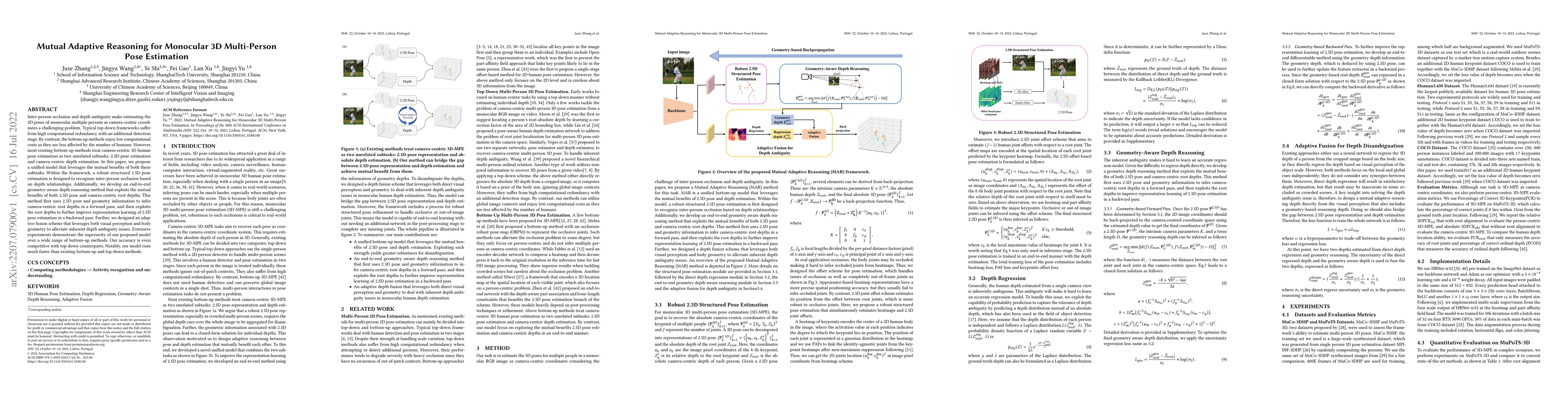 Thumbnail for Mutual Adaptive Reasoning for Monocular 3D Multi-Person Pose Estimation