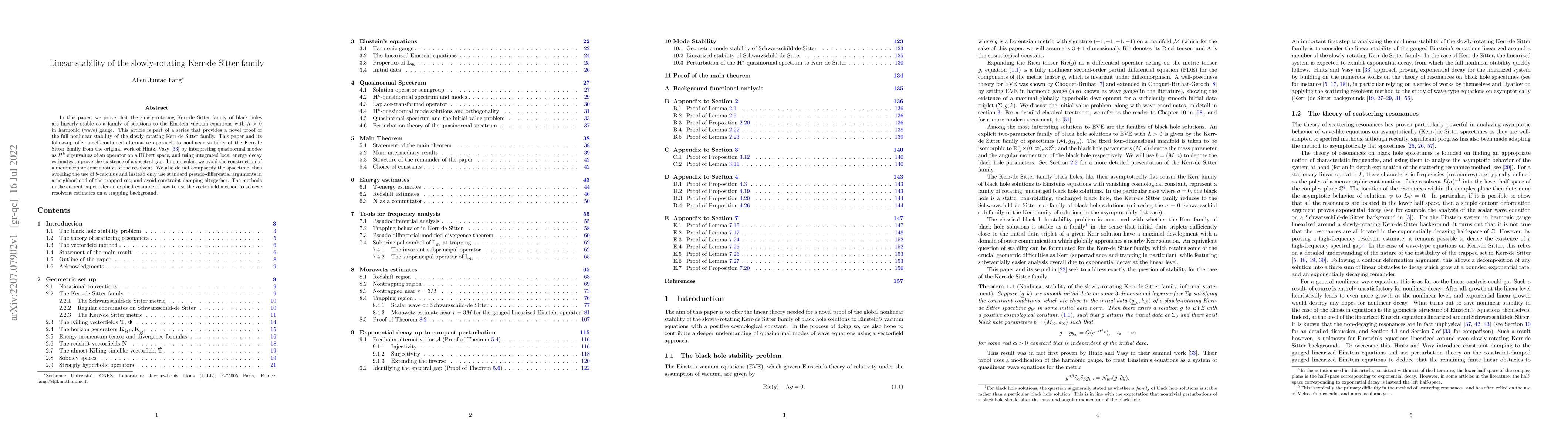 Thumbnail for Linear stability of the slowly-rotating Kerr-de Sitter family