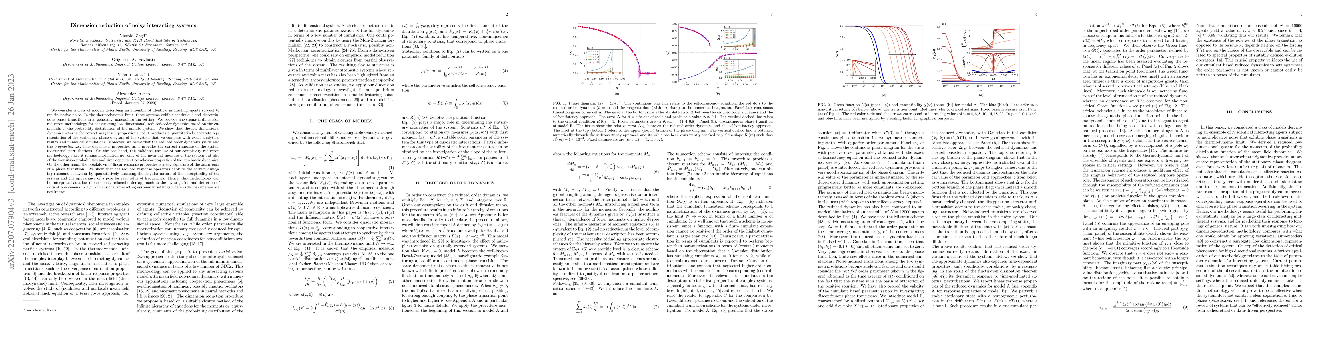 Thumbnail for Dimension reduction of noisy interacting systems
