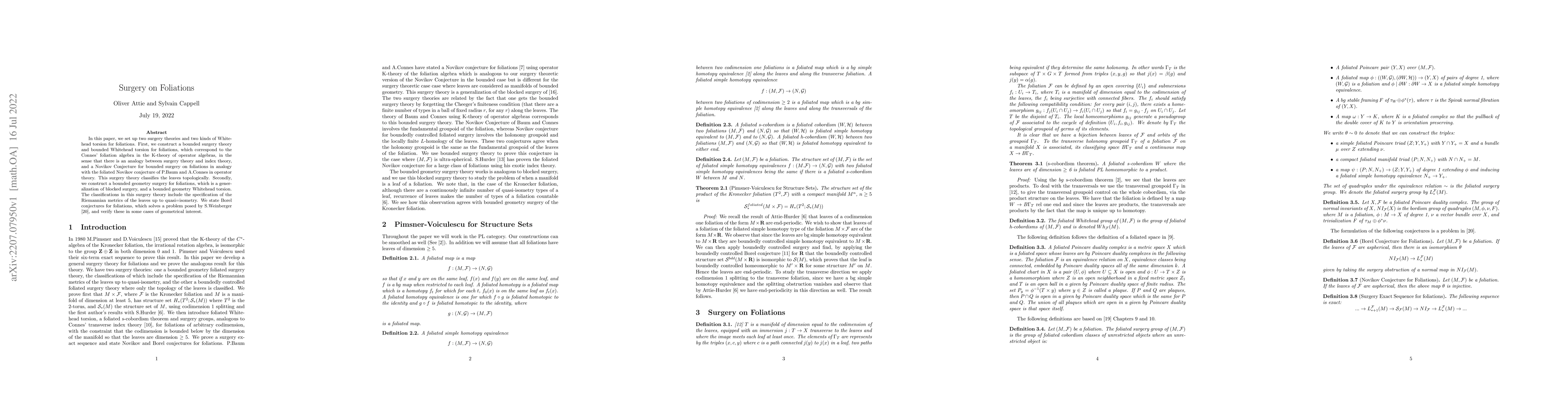 Thumbnail for Surgery On Foliations