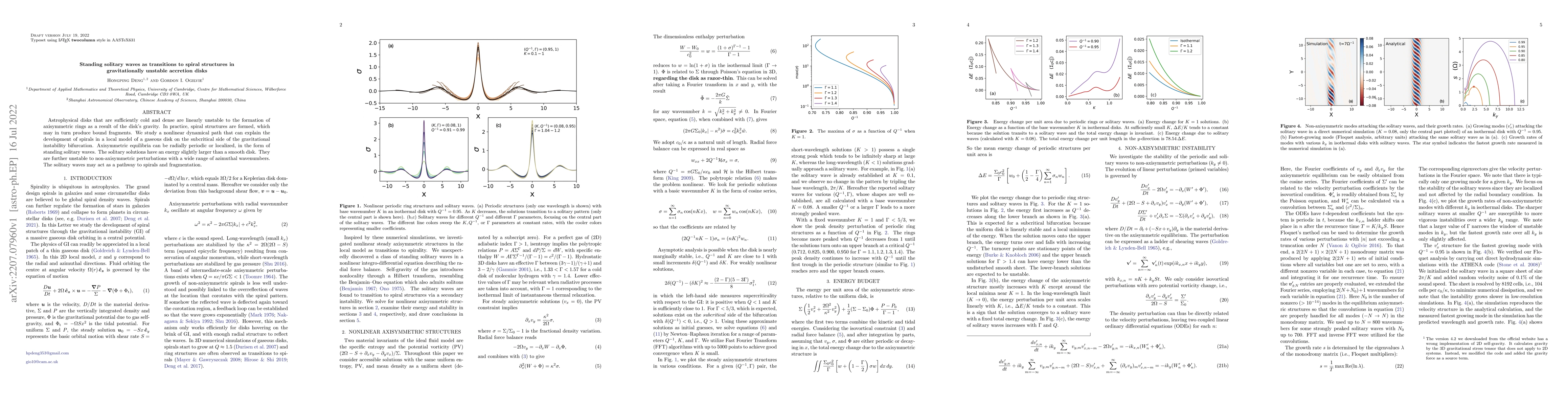 Thumbnail for Standing solitary waves as transitions to spiral structures in
  gravitationally unstable accretion disks