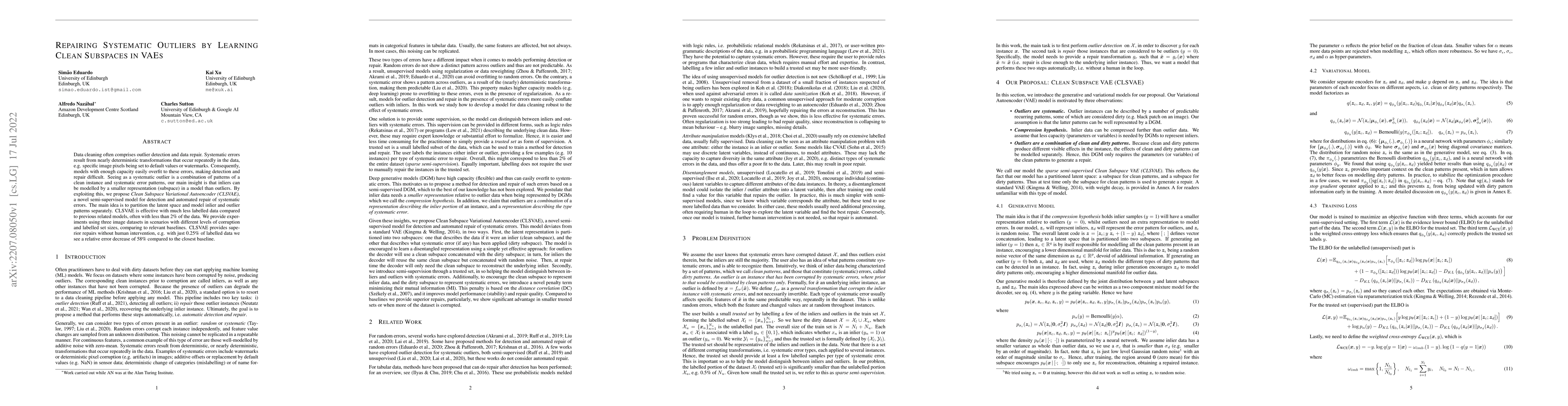 Thumbnail for Repairing Systematic Outliers by Learning Clean Subspaces in VAEs