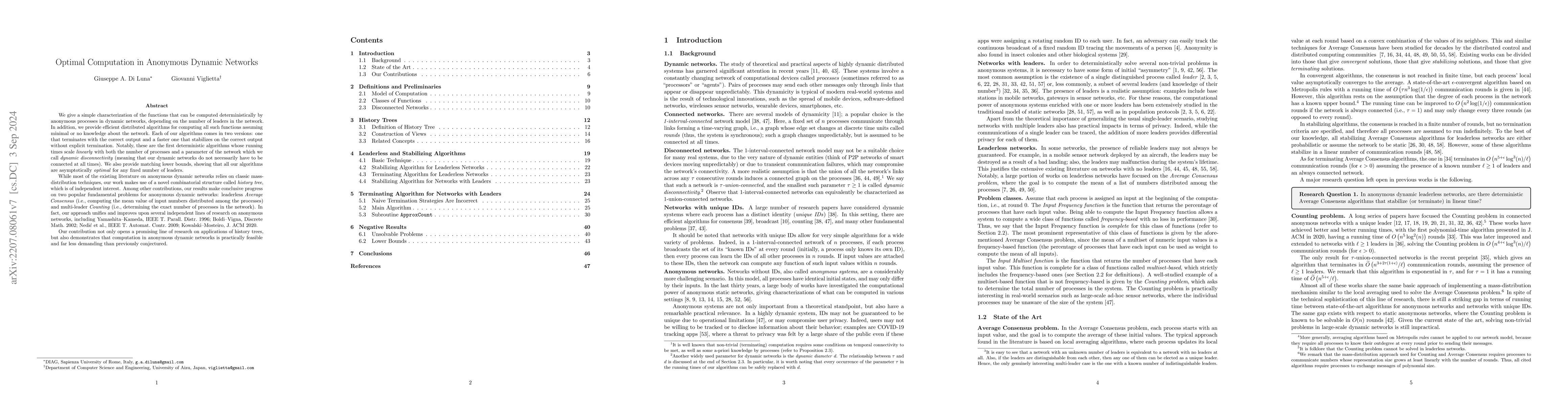 Thumbnail for Optimal Computation in Anonymous Dynamic Networks