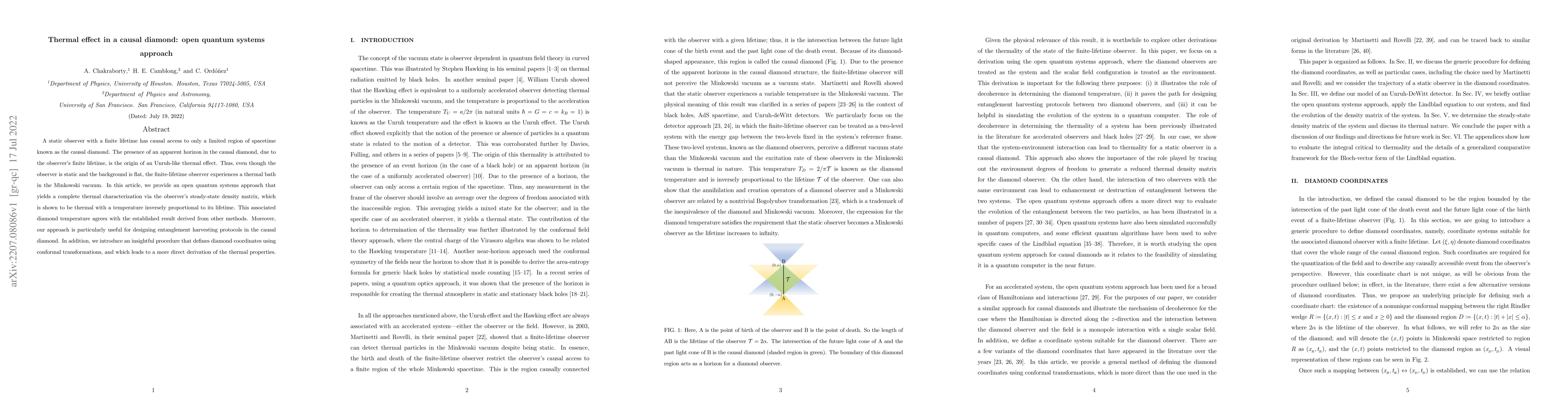 Thumbnail for Thermal effect in a causal diamond: open quantum systems approach