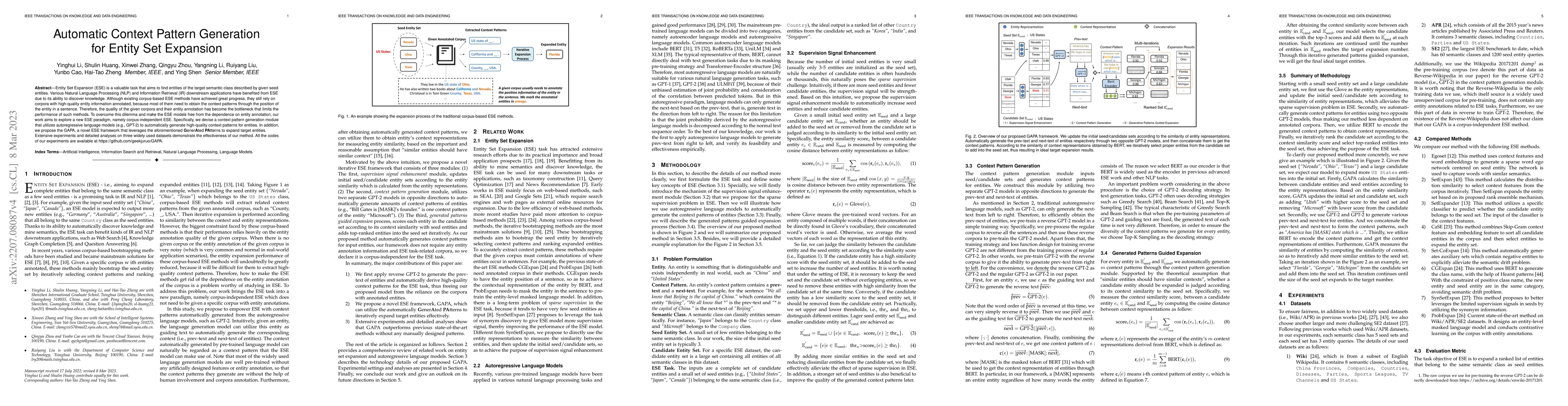 Thumbnail for Automatic Context Pattern Generation for Entity Set Expansion