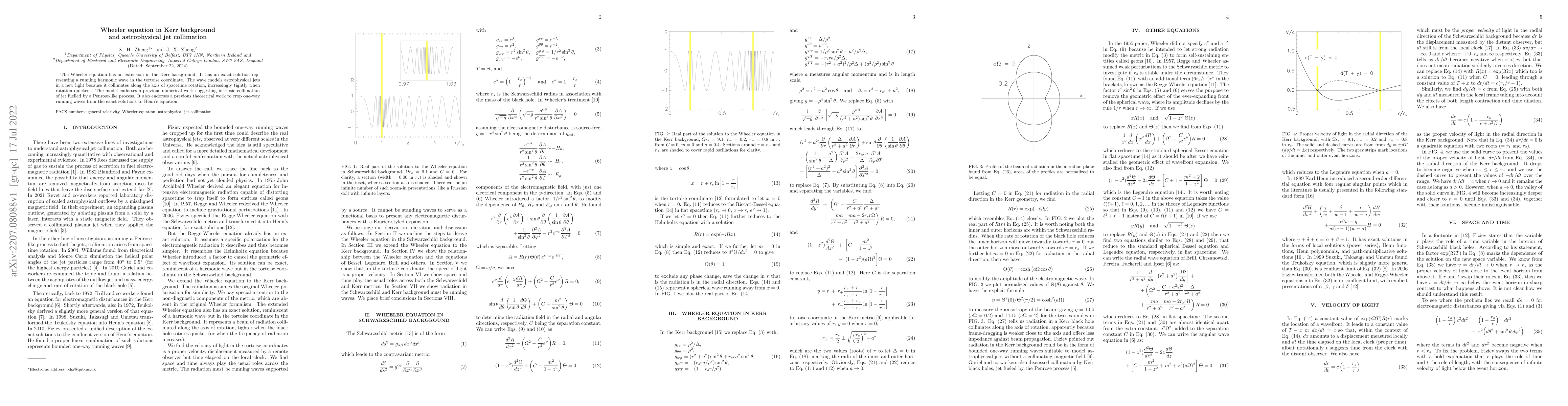 Thumbnail for Wheeler equation in Kerr background and astrophysical jet collimation