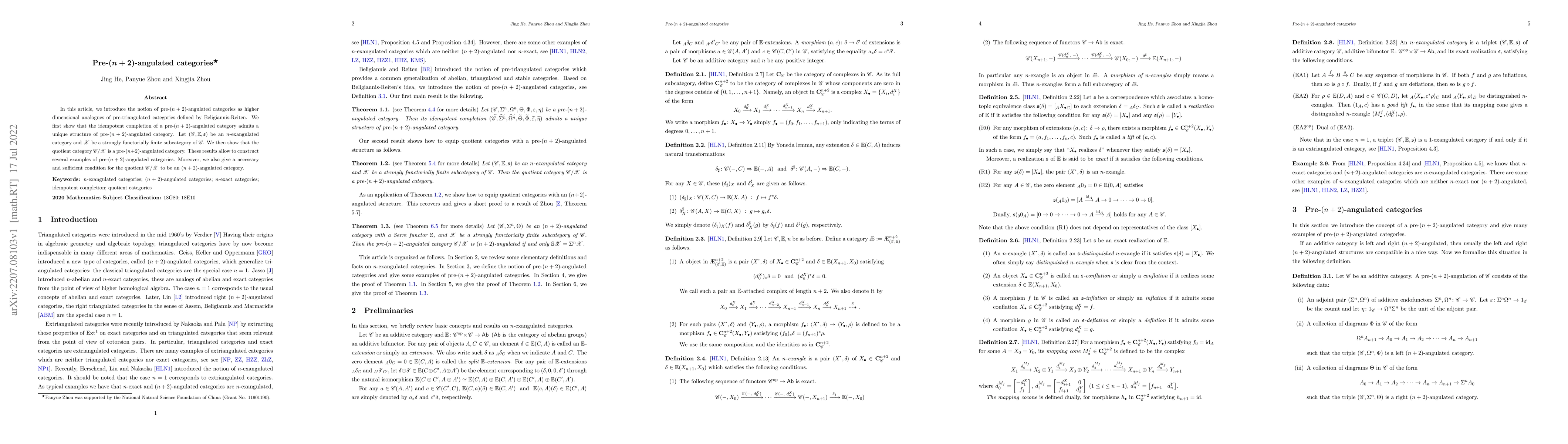 Thumbnail for Pre-$(n+2)$-angulated categories