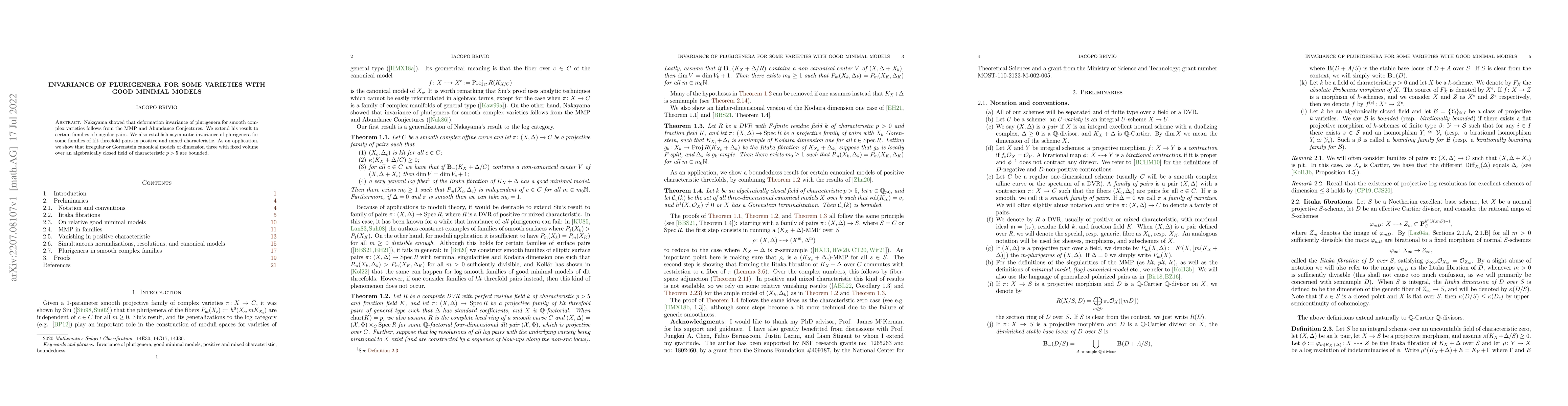 Thumbnail for Invariance of plurigenera for some varieties with good minimal models
