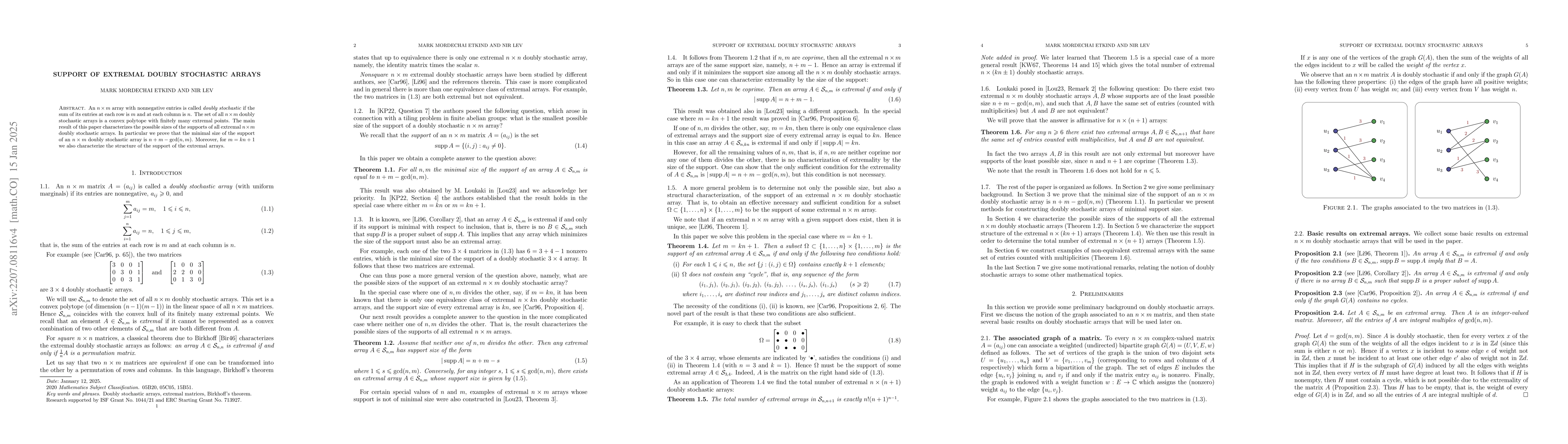 Thumbnail for Support of extremal doubly stochastic arrays