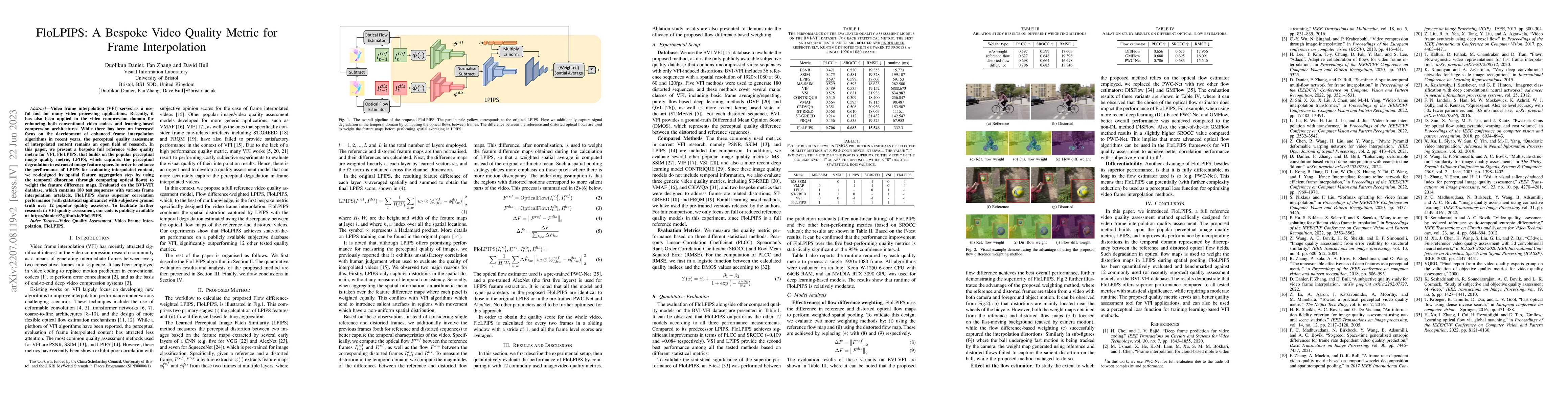 Thumbnail for FloLPIPS: A Bespoke Video Quality Metric for Frame Interpoation