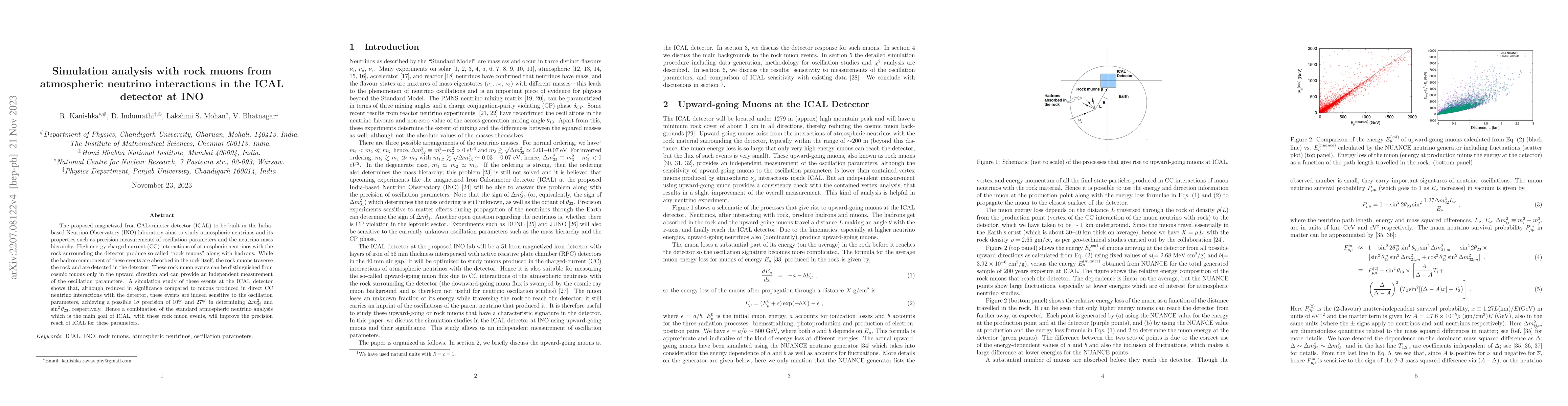 Thumbnail for Simulation analysis with rock muons from atmospheric neutrino
  interactions in the ICAL detector at INO
