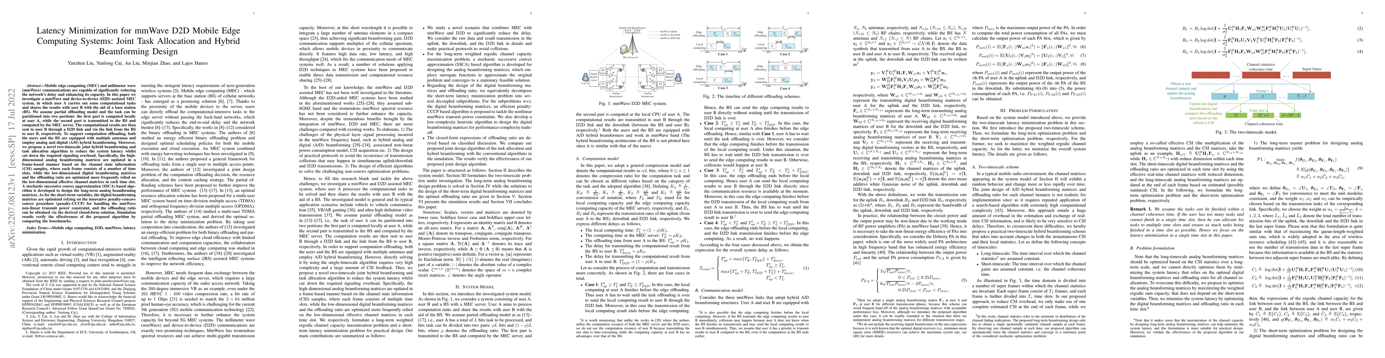 Thumbnail for Latency Minimization for mmWave D2D Mobile Edge Computing Systems: Joint
  Task Allocation and Hybrid Beamforming Design